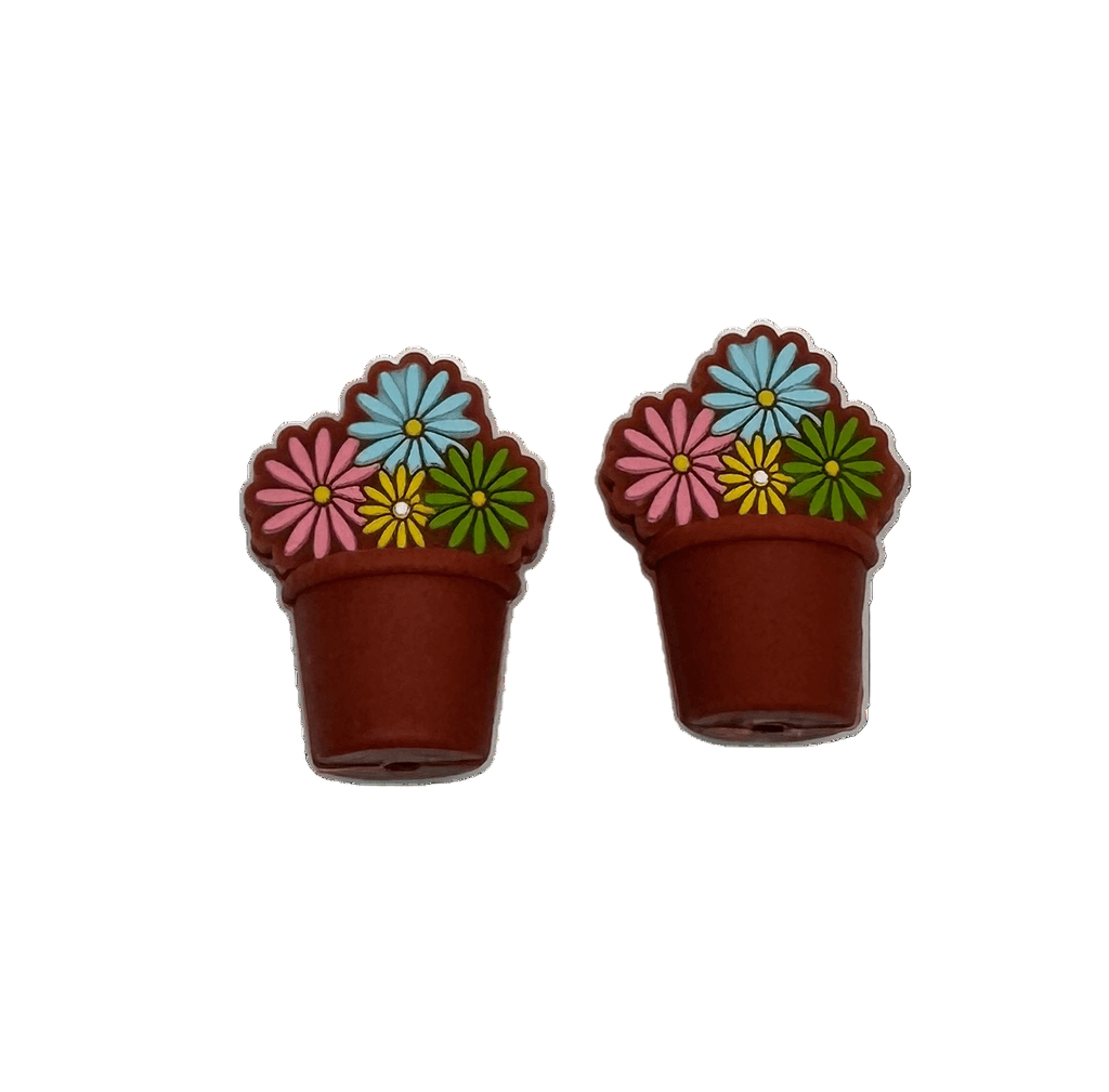 Michigan Fine Yarns AcademicHobbyist Needle Guards - Desert Love - Dark Clay Flower Pot | Accessories at Michigan Fine Yarns