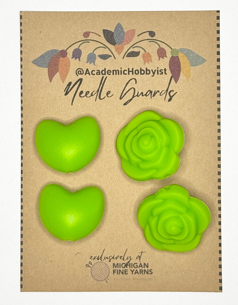 Michigan Fine Yarns AcademicHobbyist Needle Guards - Desert Love - Green Hearts & Flowers 72409130 | Accessories at Michigan Fine Yarns