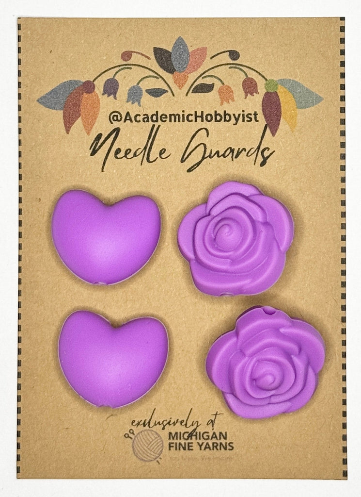Michigan Fine Yarns AcademicHobbyist Needle Guards - Desert Love - Lilac Hearts & Flowers 72441898 | Accessories at Michigan Fine Yarns