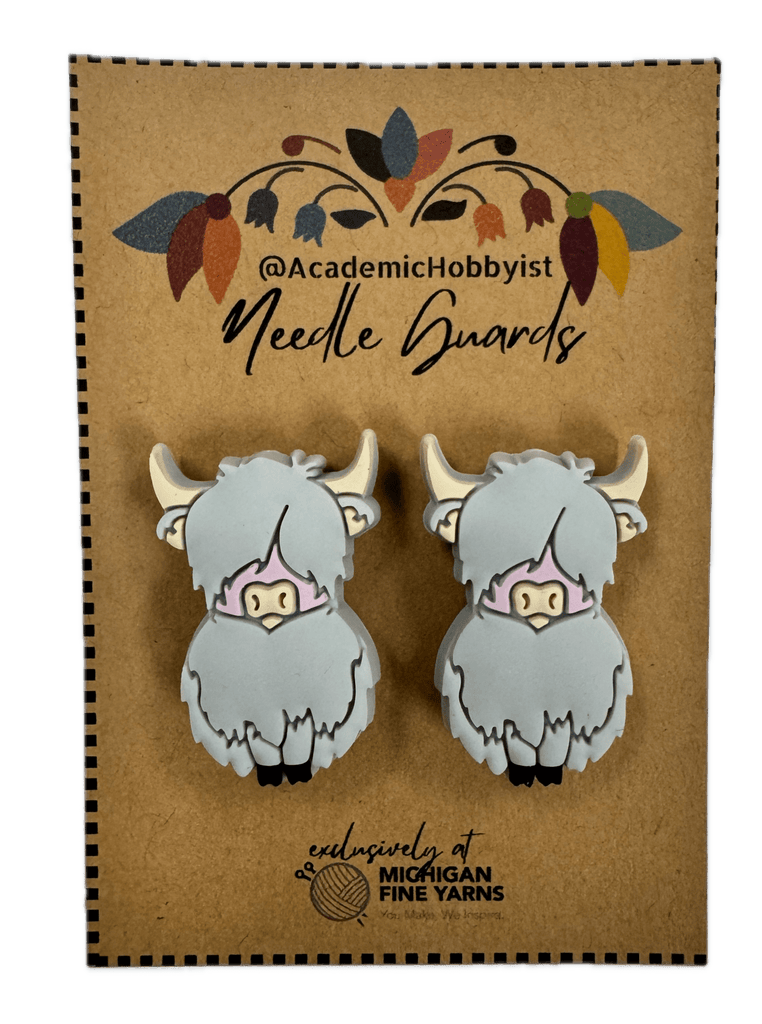 Michigan Fine Yarns AcademicHobbyist Needle Guards - Heritage Collection - Gray Highland Cow 57442090 | Accessories at Michigan Fine Yarns