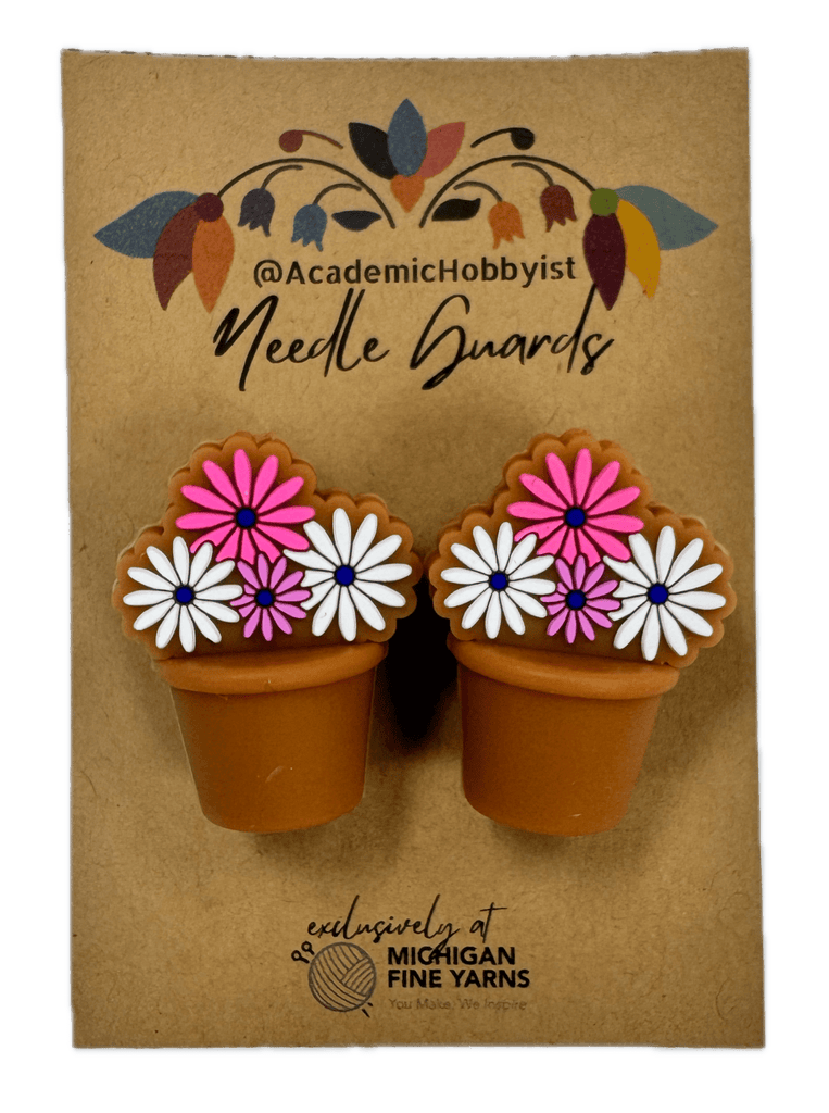 Michigan Fine Yarns AcademicHobbyist Needle Guards - Heritage Collection - Light Pot Flowers 08127018 | Accessories at Michigan Fine Yarns