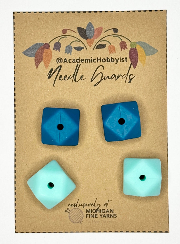 Michigan Fine Yarns AcademicHobbyist Needle Guards - Jewel Tones - Hexagon Teals 66183210 | Accessories at Michigan Fine Yarns
