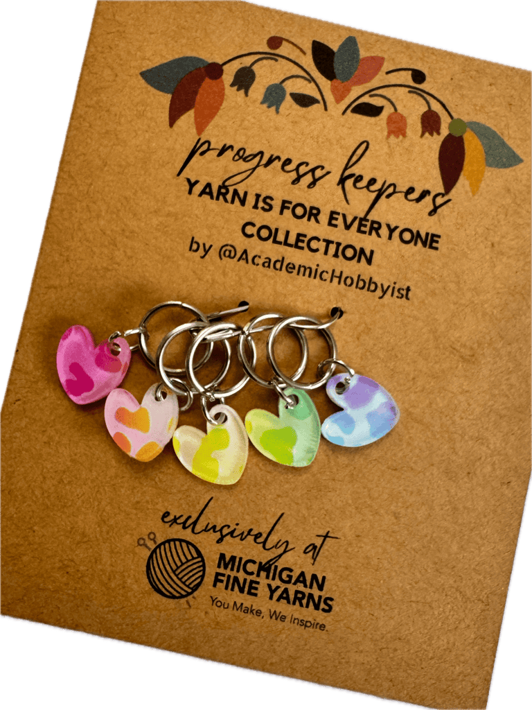 Michigan Fine Yarns Yarn is for Everyone Collection Progress Keepers - Let's be Frank Hearts 01091882 | Accessories at Michigan Fine Yarns