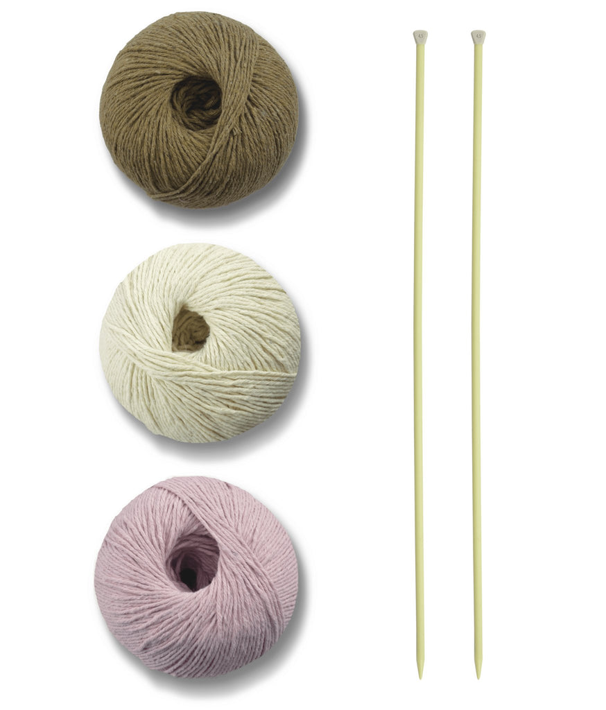 Circulo Yarns Knitting Kits - Dishcloth Collection - 2 - Polka Dots (Chestnut) 7891113164825 | Kits at Michigan Fine Yarns