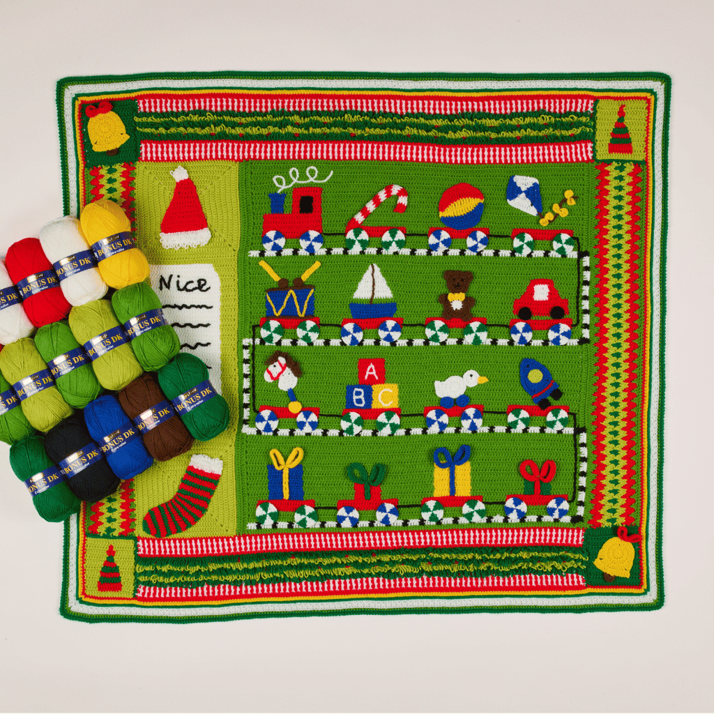 Sirdar Santa's Workshop Christmas Blanket Kit - Original Colorway | Kits at Michigan Fine Yarns