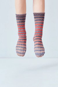 Urth Yarns Ready Made Uneek Socks - Ember Crew - Small | Kits at Michigan Fine Yarns