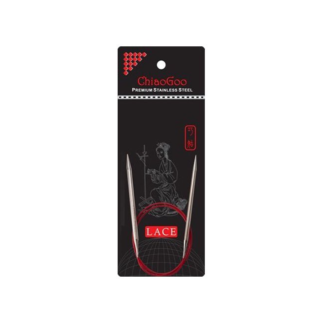 ChiaoGoo SS RED Lace 24" Circular Needles - US 000 (1.5mm) 35342890 | Knitting Needles at Michigan Fine Yarns
