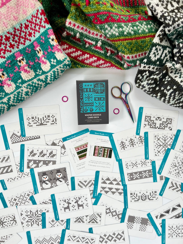 Pacific Knit Co. Winter Doodle Card Deck -  | Patterns at Michigan Fine Yarns
