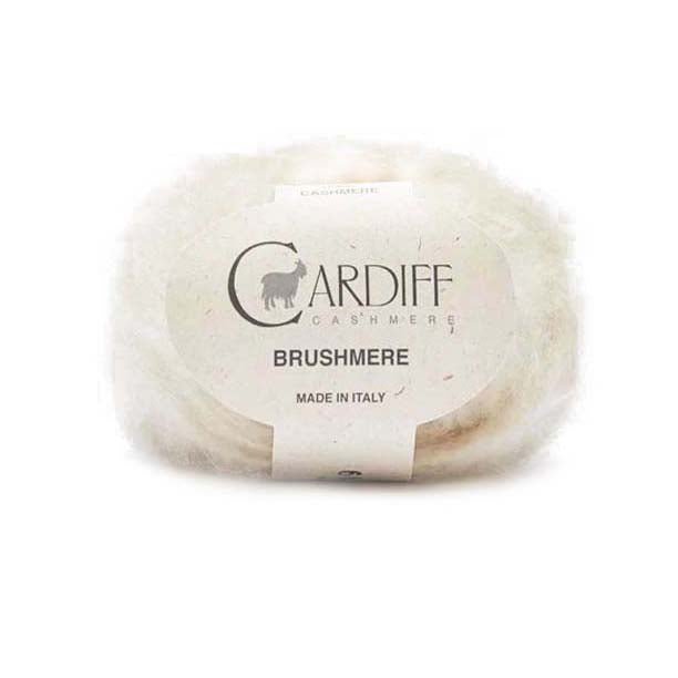Cardiff Cashmere Brushmere - 101 - White | Yarn at Michigan Fine Yarns