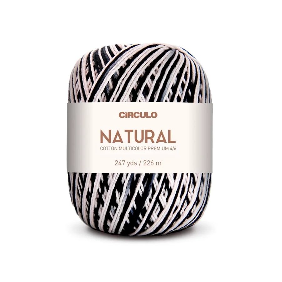 Circulo Yarns Natural Cotton Multicolor Premium 4/6 - 9016 - Zebra 7891113024815 | Yarn at Michigan Fine Yarns