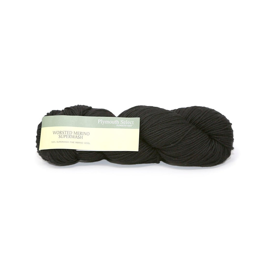 Plymouth Yarns Worsted Merino Superwash - 02 - Black 843273011751 | Yarn at Michigan Fine Yarns