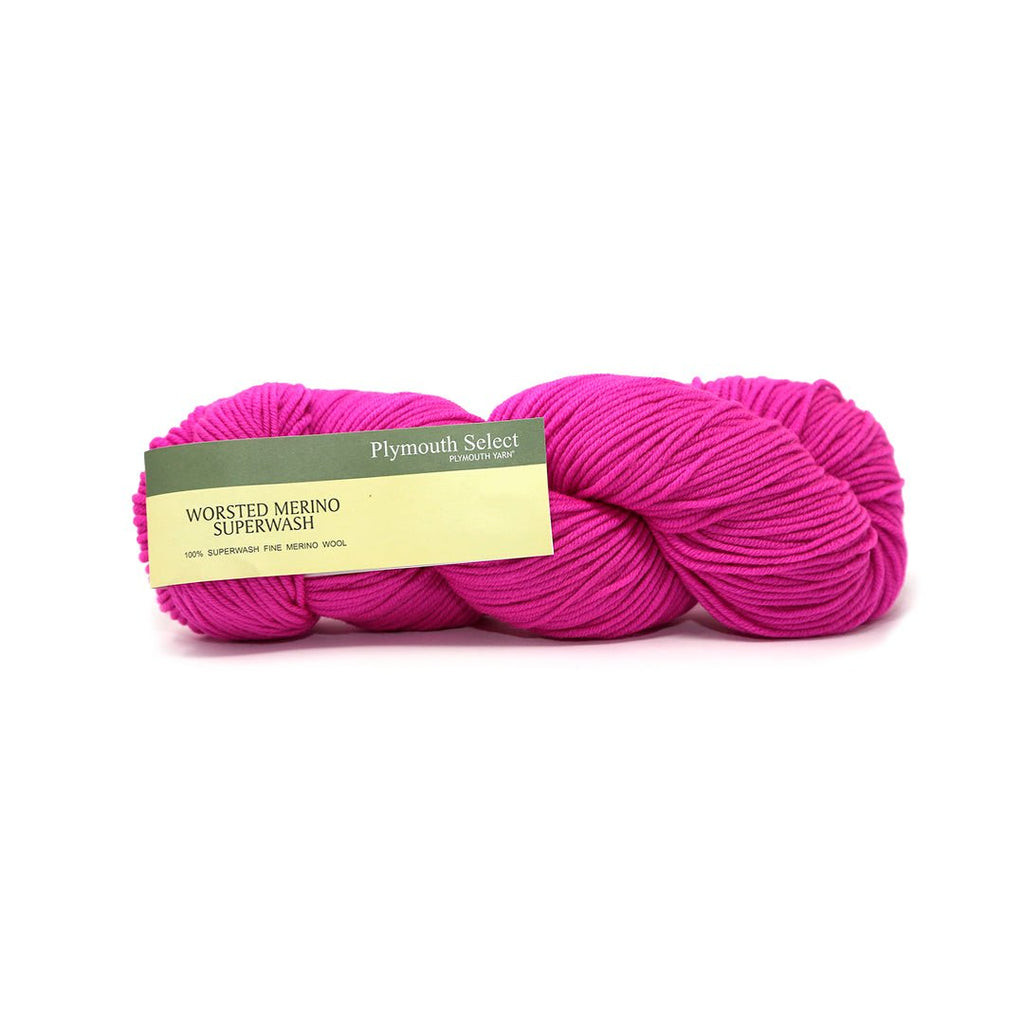 Plymouth Yarns Worsted Merino Superwash - 101 - Hot Pink Glow 843273056073 | Yarn at Michigan Fine Yarns