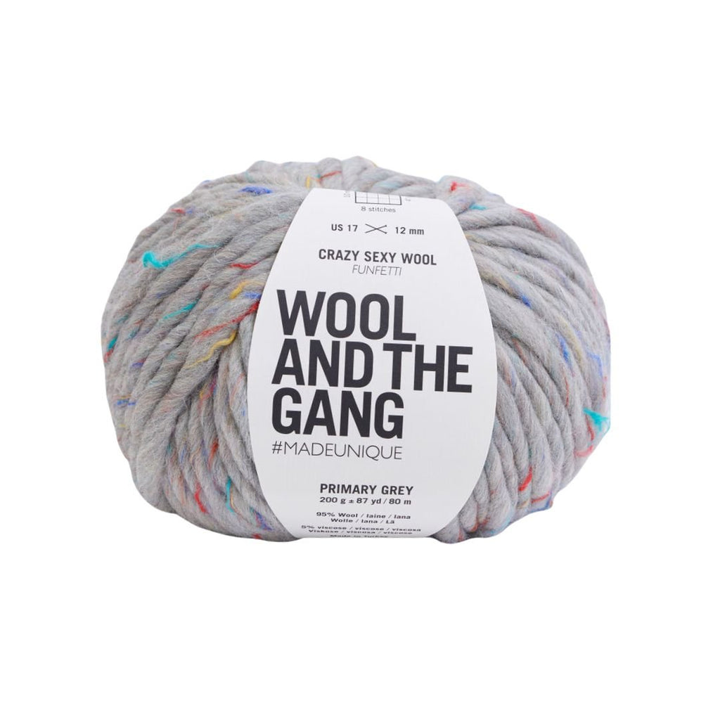 Wool And The Gang Crazy Sexy Wool - Primary Grey | Yarn at Michigan Fine Yarns
