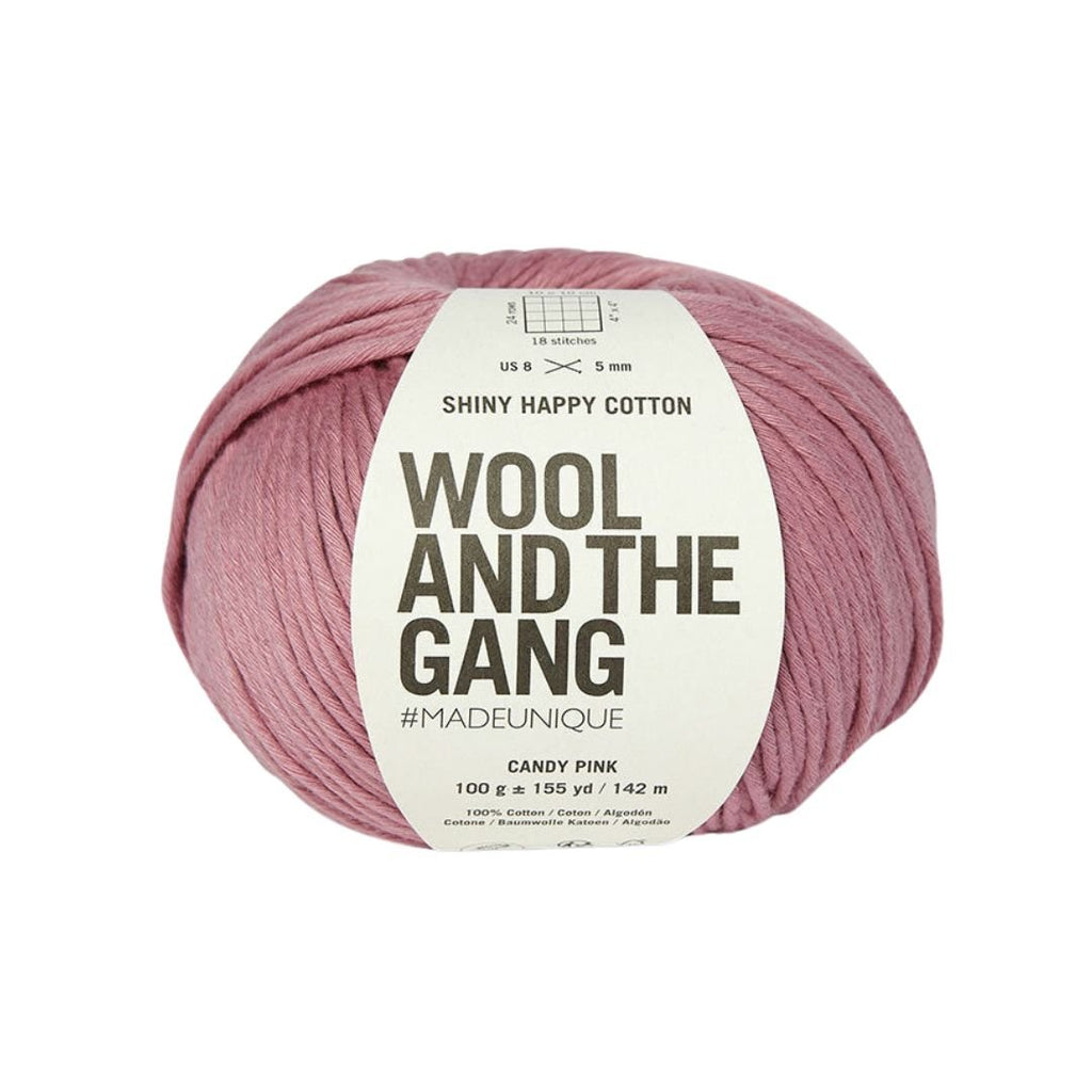 Wool And The Gang Shiny Happy Cotton - Candy Pink 5056341319856 | Yarn at Michigan Fine Yarns
