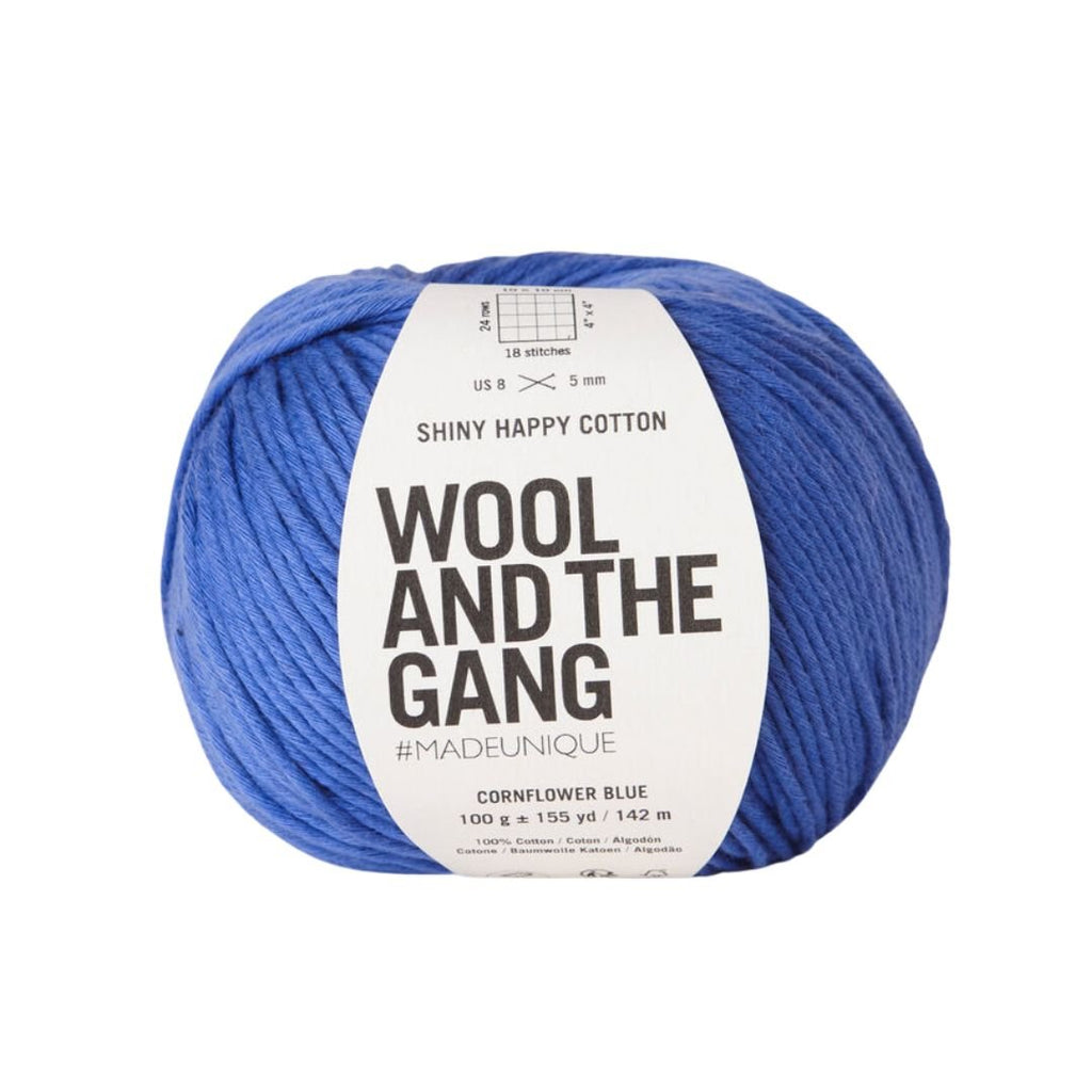 Wool And The Gang Shiny Happy Cotton - Cornflower Blue 5056341326960 | Yarn at Michigan Fine Yarns