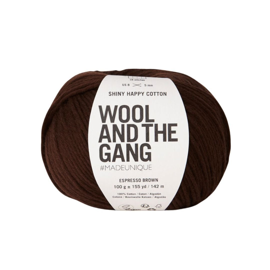 Wool And The Gang Shiny Happy Cotton - Espresso Brown 5056341326977 | Yarn at Michigan Fine Yarns