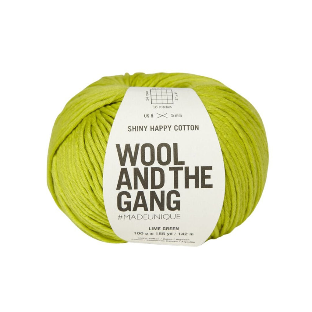 Wool And The Gang Shiny Happy Cotton - Lime Green 5056341319849 | Yarn at Michigan Fine Yarns