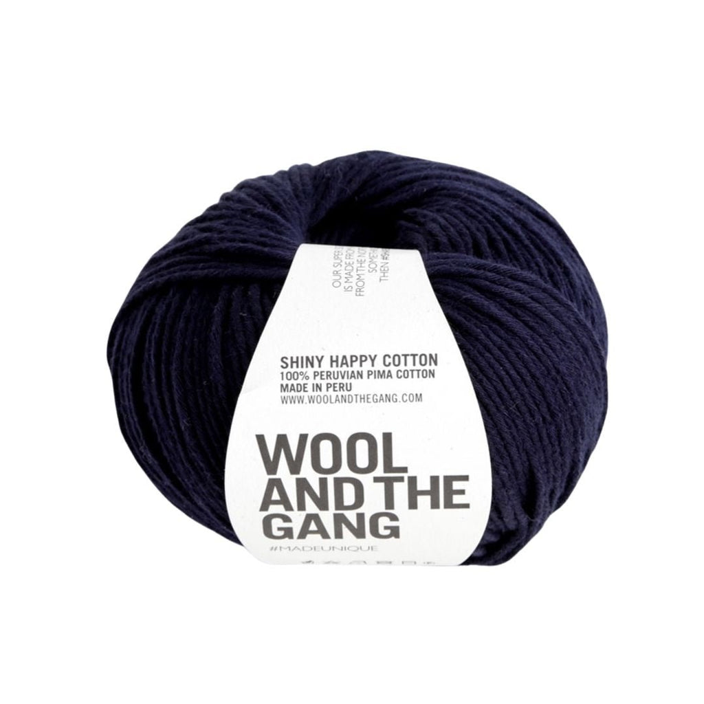 Wool And The Gang Shiny Happy Cotton - Midnight Blue 700461722496 | Yarn at Michigan Fine Yarns