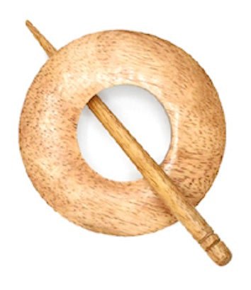 LYKKE LYKKE Handcrafted Wood Shawl Pin -Mango Wood Circle | Accessories at Michigan Fine Yarns