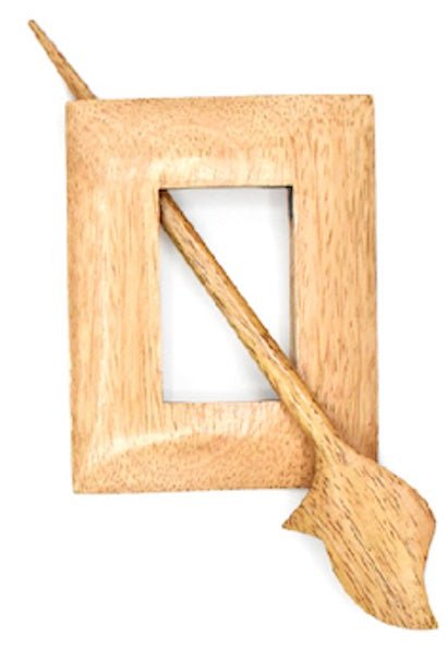 LYKKE LYKKE Handcrafted Wood Shawl Pin -Mango Wood Square | Accessories at Michigan Fine Yarns