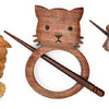 LYKKE LYKKE Handcrafted Wood Shawl Pin -Rosewood Cat | Accessories at Michigan Fine Yarns