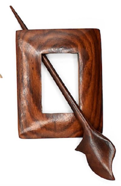 LYKKE LYKKE Handcrafted Wood Shawl Pin -Rosewood Square | Accessories at Michigan Fine Yarns
