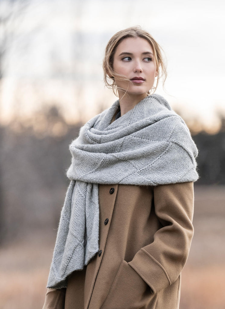 Blue Sky Fibers Hovland Entrelac Wrap Kit -507 - Natural Light Gray (Model) 40198186 | Kits at Michigan Fine Yarns