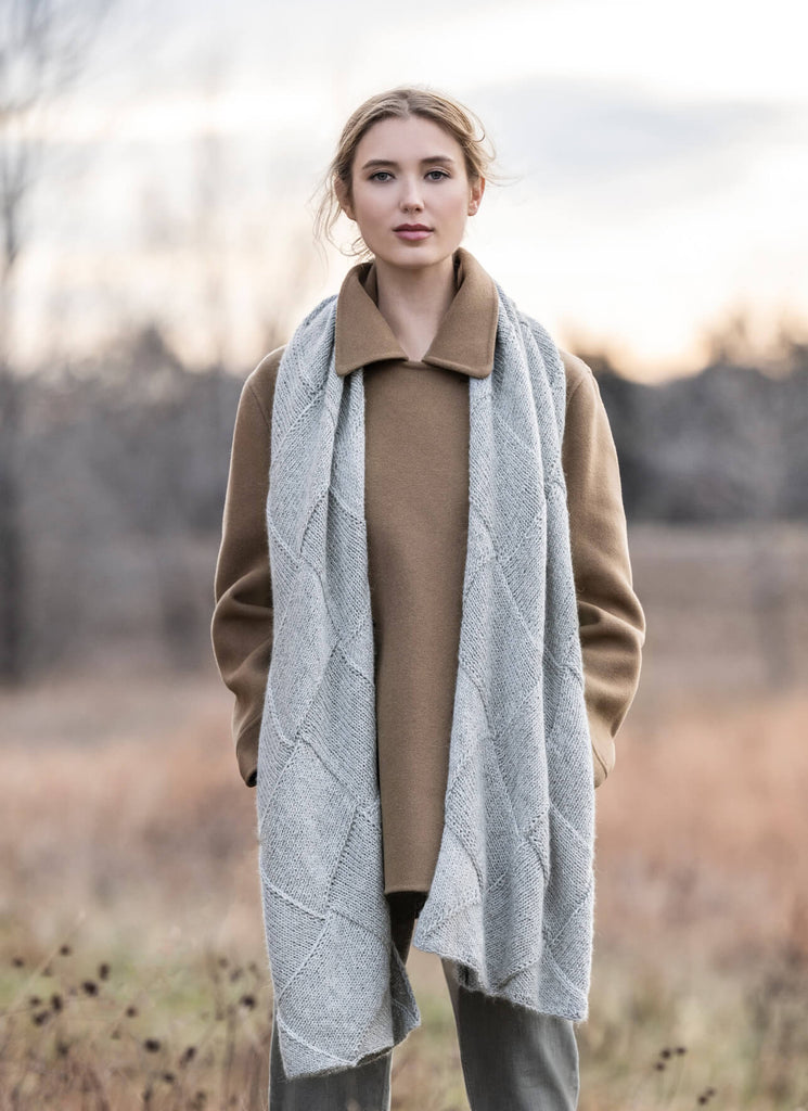 Blue Sky Fibers Hovland Entrelac Wrap Kit -507 - Natural Light Gray (Model) 40198186 | Kits at Michigan Fine Yarns