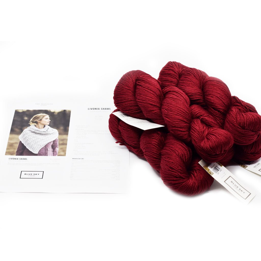Blue Sky Fibers Livonia Shawl Kit -2408 - Red Sky 73787946 | Kits at Michigan Fine Yarns