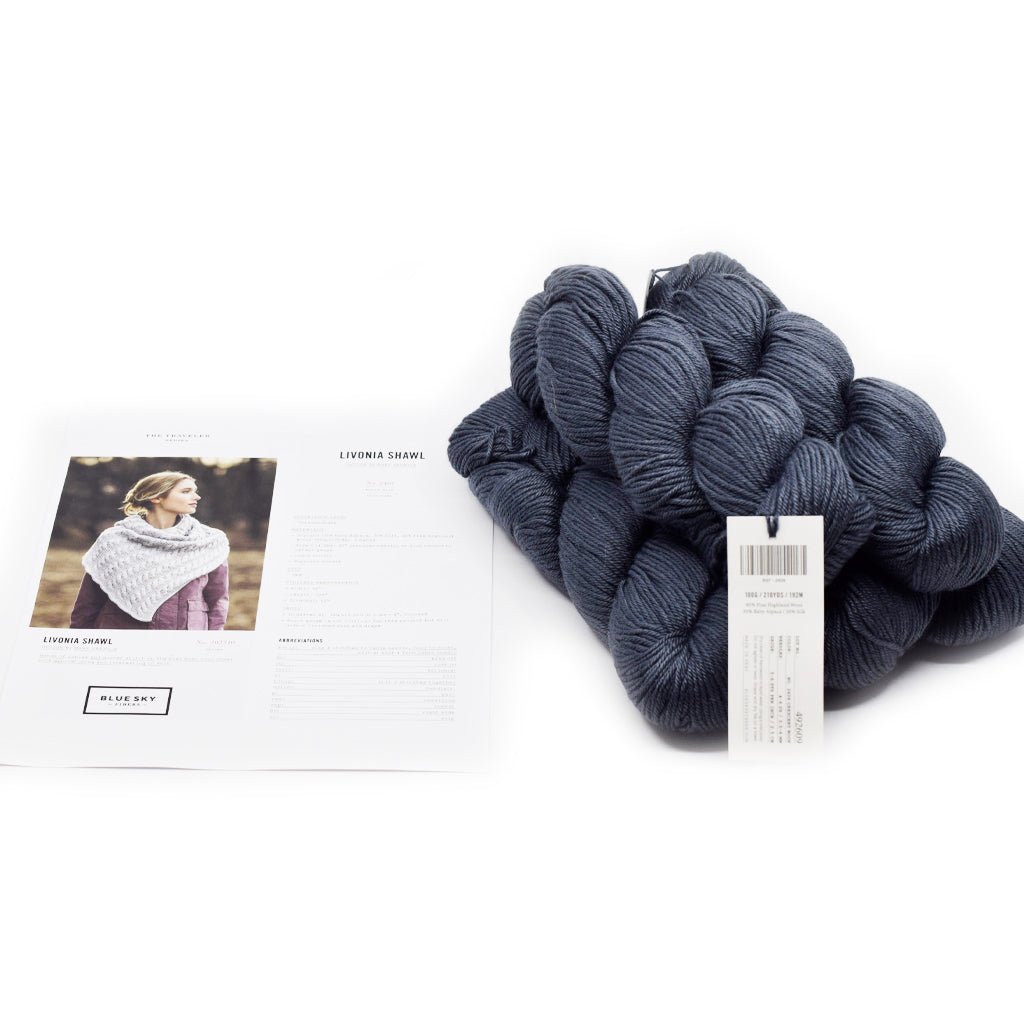 Blue Sky Fibers Livonia Shawl Kit -2409 - Crescent Moon 74050090 | Kits at Michigan Fine Yarns