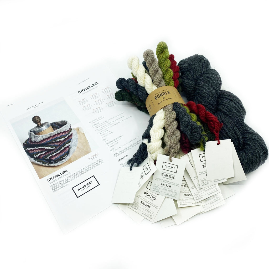 Blue Sky Fibers Tiverton Cowl Kit -Holiday Cheer + No. 1300 Cast Iron 31244330 | Kits at Michigan Fine Yarns