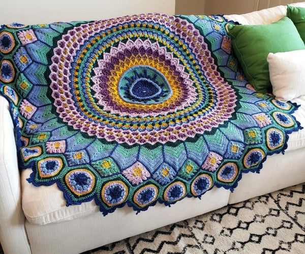 Cascade Yarns Peacock Plumes Afghan Crochet-Along Kit - Michigan Fine Yarns