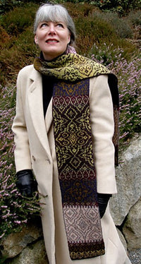 Jamieson's of Shetland Andalucia Scarf Kit -Main Kit (Model Picture) | Kits at Michigan Fine Yarns