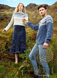 Lopi JÁ! Sweater Kit -White Short Sweater (L) | Kits at Michigan Fine Yarns