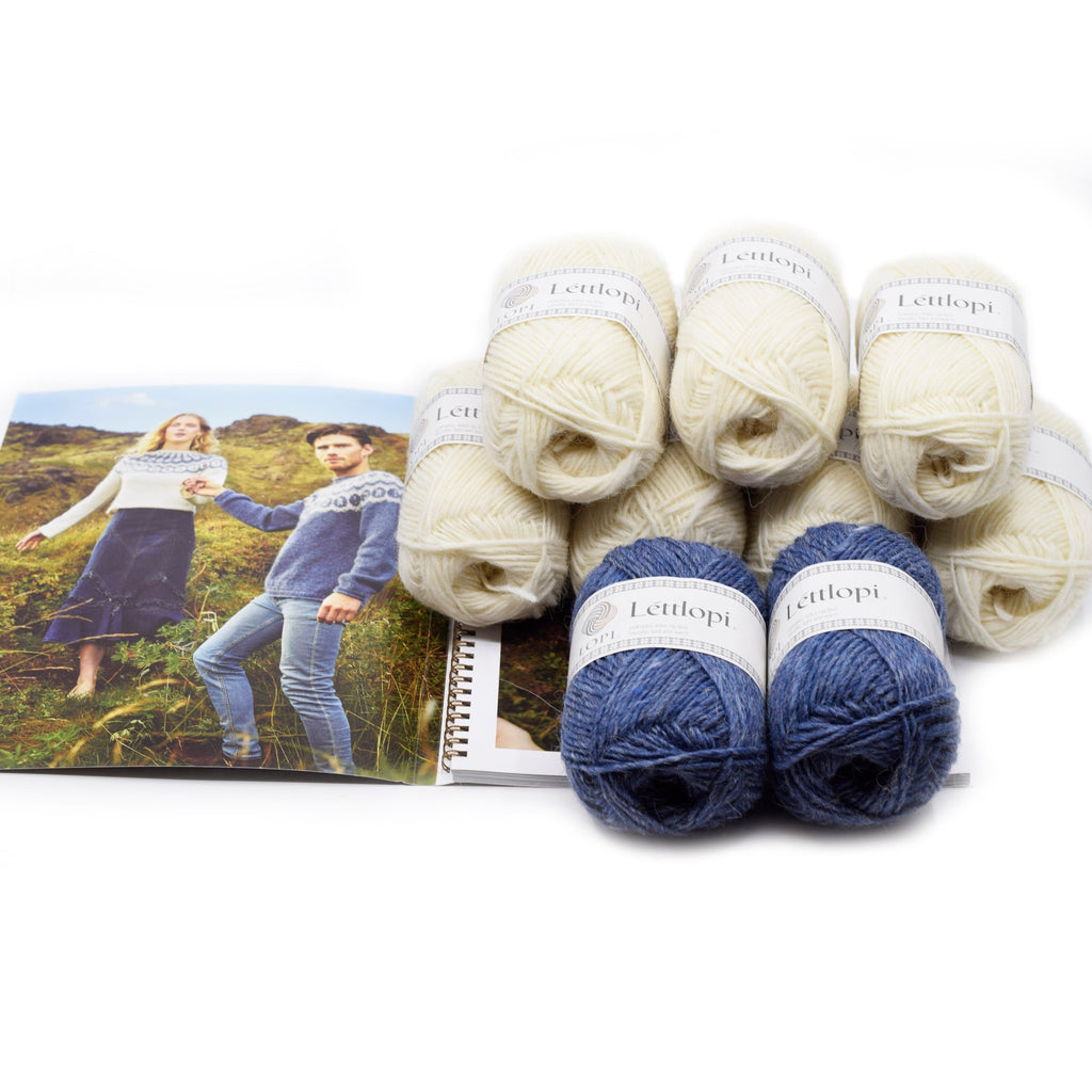 Lopi JÁ! Sweater Kit -White Short Sweater (L) | Kits at Michigan Fine Yarns