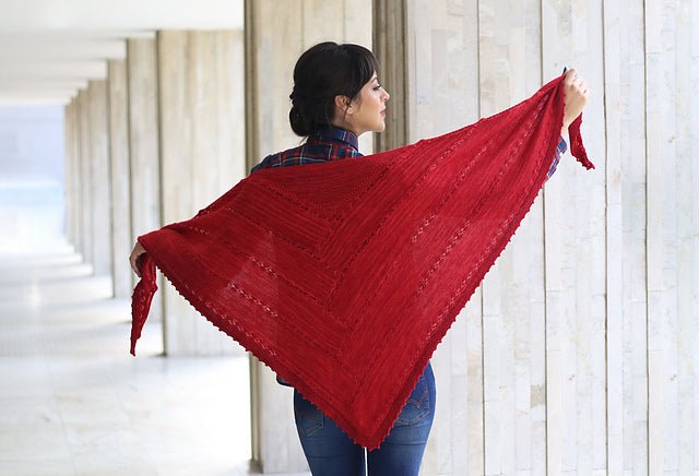 Malabrigo Wellingborough Shawl Kit -Ravelry Red - SW611 78134570 | Kits at Michigan Fine Yarns