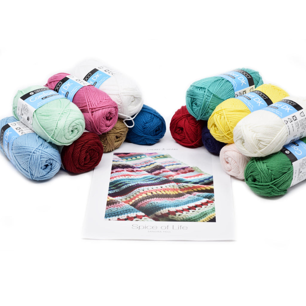 Michigan Fine Yarns Spice of Life Crochet Blanket Kit -Berroco Comfort Dk Bundle 59375658 | Kits at Michigan Fine Yarns