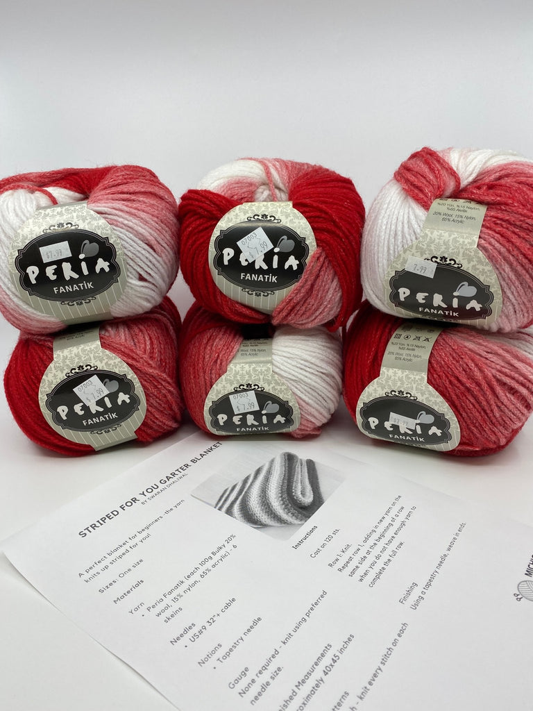 Michigan Fine Yarns Striped For You Garter Blanket Kit -Lime Green 8 skein kit 01525034 | Kits at Michigan Fine Yarns