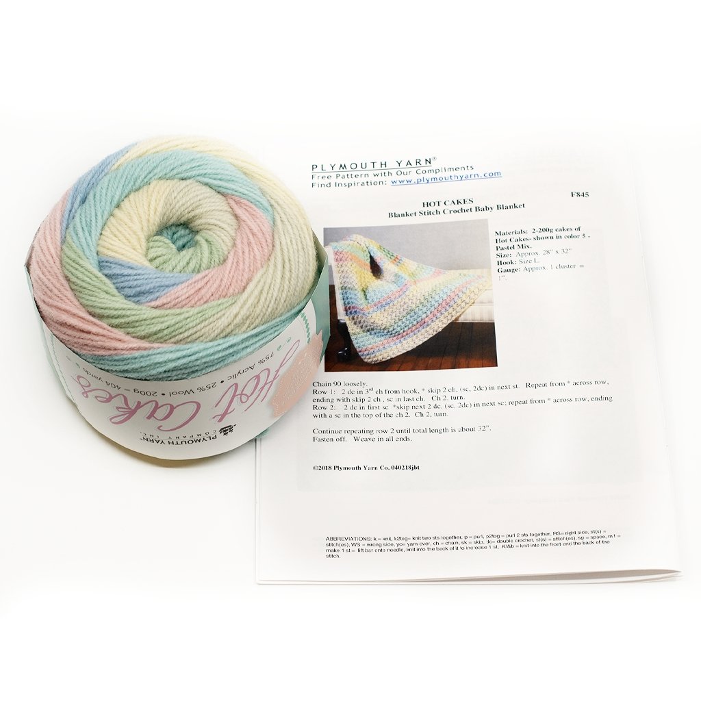 Plymouth Yarns Blanket Stitch Crochet Baby Blanket - Hot Cakes Kit at Michigan Fine Yarns