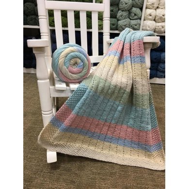 Plymouth Yarns Vertical Lines Baby Blanket - Hot Cakes Kit -4 - Denim Mix 04692010 | Kits at Michigan Fine Yarns