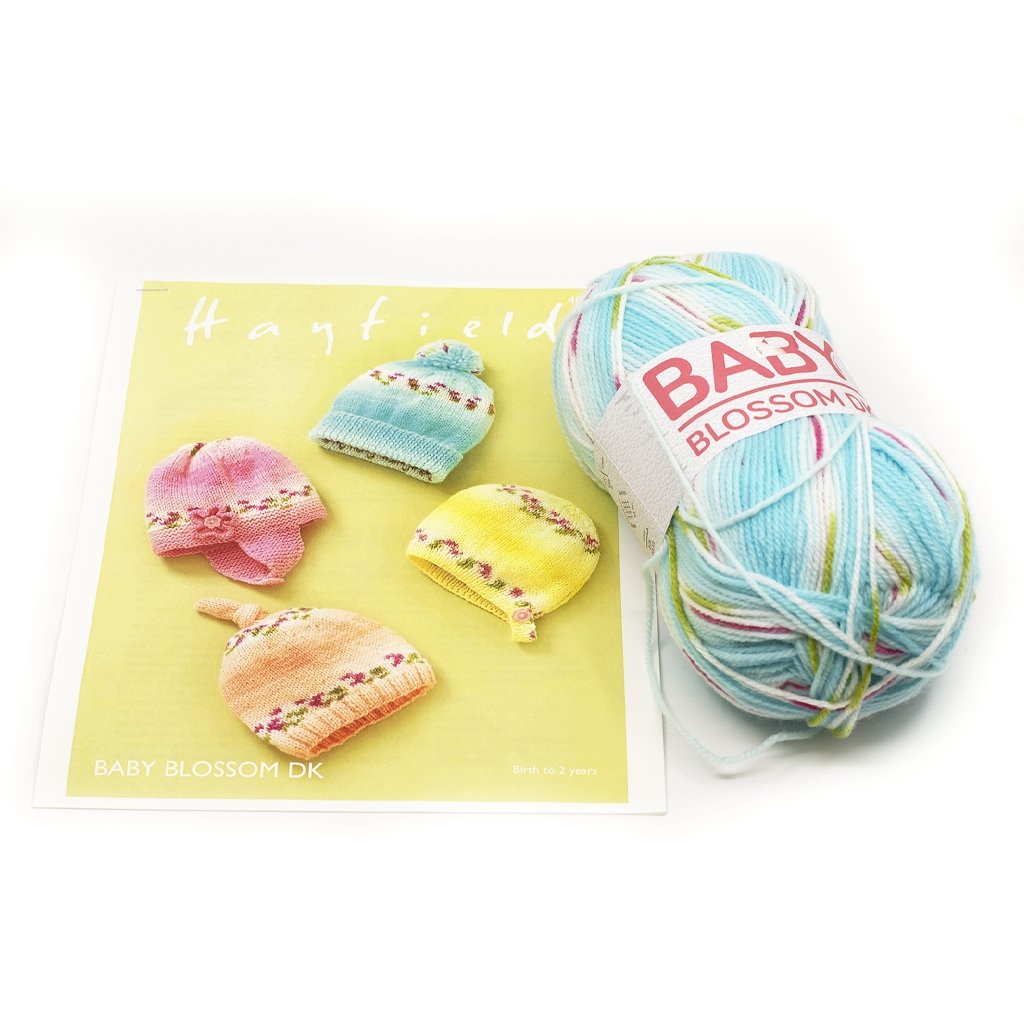 Sirdar Hayfield Baby Blossom DK Kits -Baby Hat - Blue 08287786 | Kits at Michigan Fine Yarns