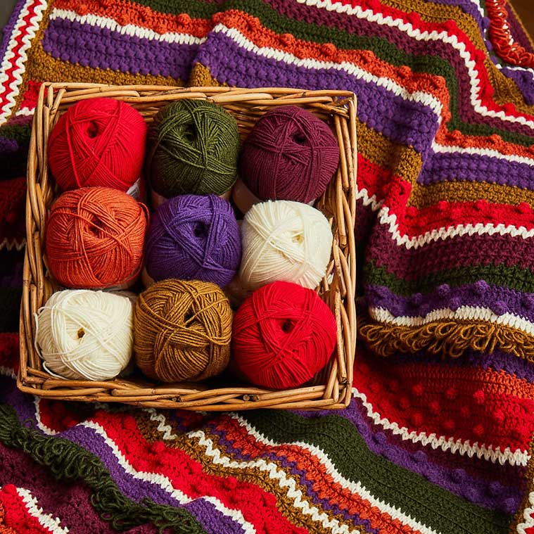 Sirdar Winter Berries Blanket Crochet Along in Hayfield Soft Twist Yarn -Winter Berries 28596266 | Kits at Michigan Fine Yarns