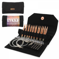 LYKKE Cypra 3.5" Interchangeable Circular Needle Set - Black Vegan Suede | Knitting Needles at Michigan Fine Yarns