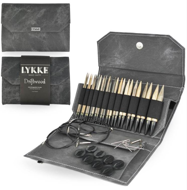 LYKKE Driftwood 5" Interchangeable Circular Needle Set -841275132603 | Knitting Needles at Michigan Fine Yarns
