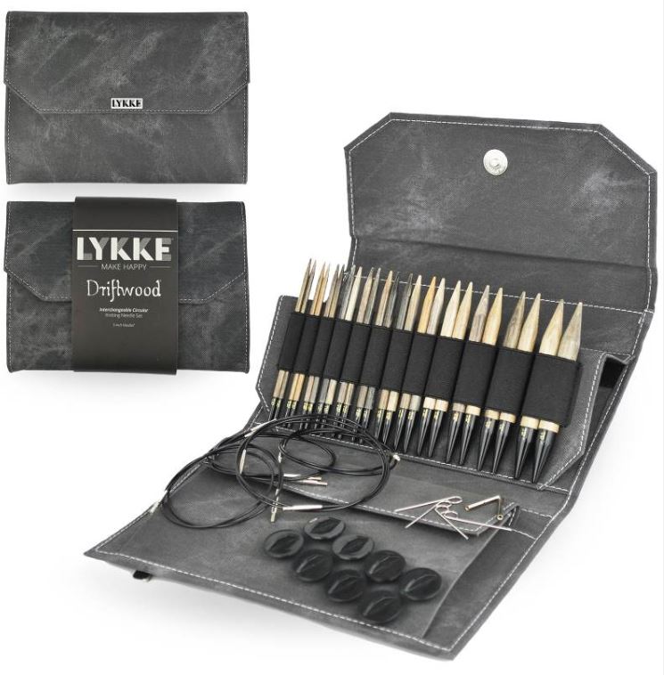 LYKKE Colour 5.0 Interchangeable Knitting Needle Set - Black Suede