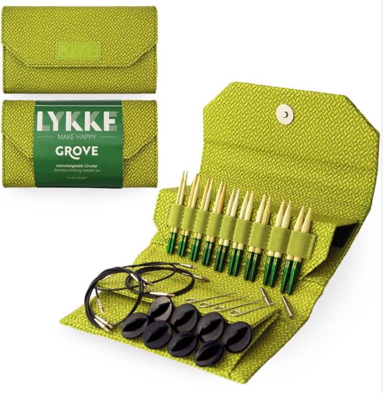 LYKKE Grove Bamboo 5" Interchangeable Circular Needle Set -Geen Basketweave 01164842 | Knitting Needles at Michigan Fine Yarns