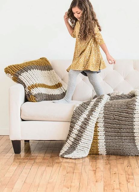 Blue Sky Fibers Bayport Pillow & Throw at Michigan Fine Yarns