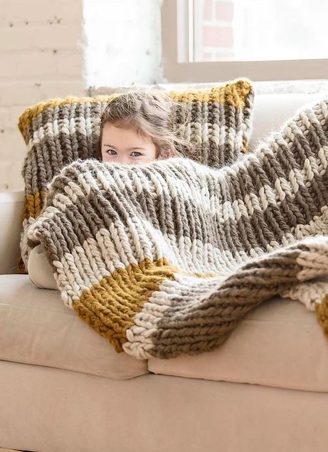 Blue Sky Fibers Bayport Pillow & Throw at Michigan Fine Yarns