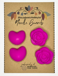 Michigan Fine Yarns AcademicHobbyist Needle Guards - Desert Love - Bright Pink Hearts & Flowers 72343594 | Accessories at Michigan Fine Yarns