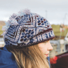 Jamieson's of Shetland Birsie Beanny Hat Kit - Sea Anemone Colorway  | Kits at Michigan Fine Yarns